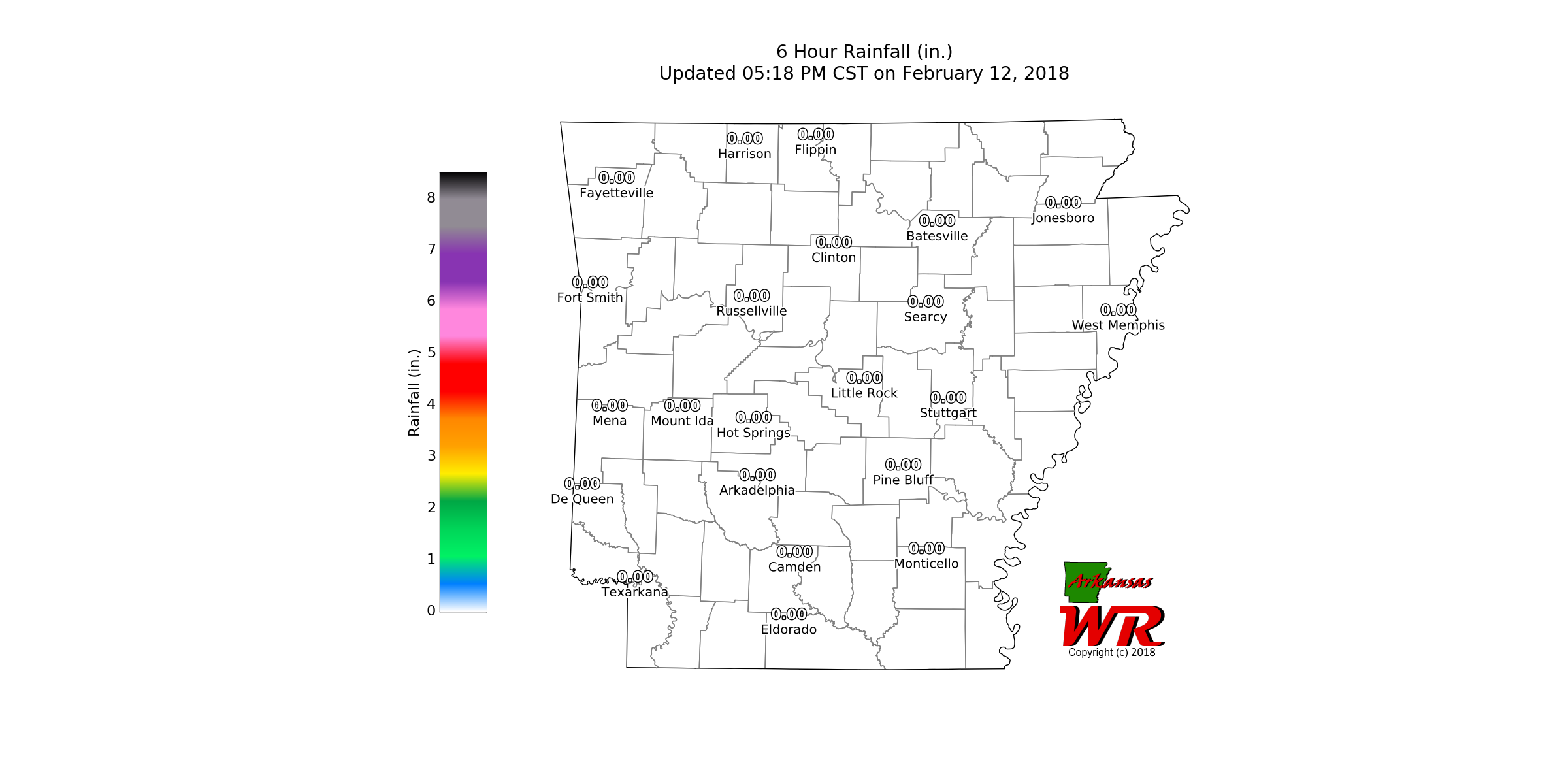 Arkansas Weather 6 Hour Rainfall
